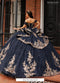 Off Shoulder Sweetheart Floral Appliqué Corset Glitter Tulle Ball Gown by Rachel Allan RB1191