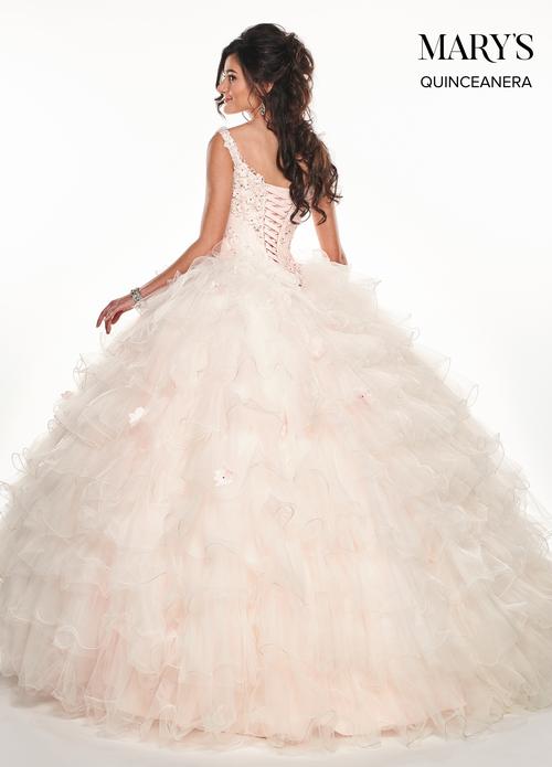 Sweetheart Floral Appliqué Ruffle Tulle Ball Gown with Tulle Cape by Rachel Allan MQ2071