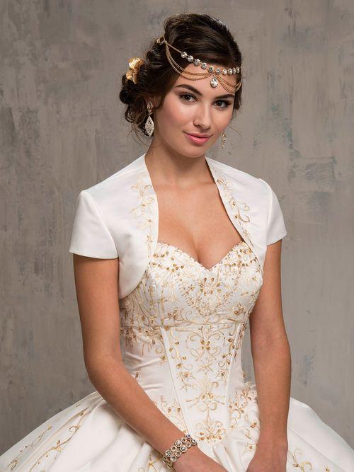 Sweetheart Strapless Embroidered Ball Gown with Bolero QuinceaƱera Dress by Rachel Allan 4Q516