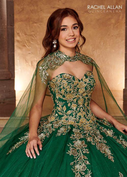 Strapless Sweetheart 3D Floral Lace Appliqué Glitter Tulle Ball Gown by Rachel Allan RQ1111