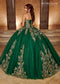 Strapless Sweetheart 3D Floral Lace Appliqué Glitter Tulle Ball Gown by Rachel Allan RQ1111