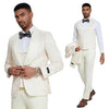 Ivory Paisley 3pc Men's Suit Tuxedo by Tazzio