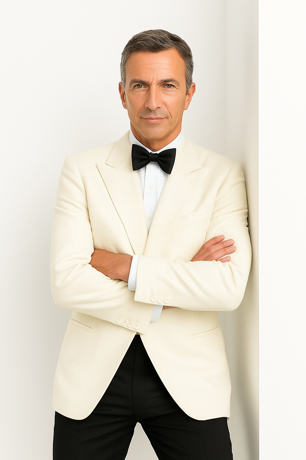 Ivory Double Breasted Tuxedo Dinner Jacket - Cream Dinner - Off White