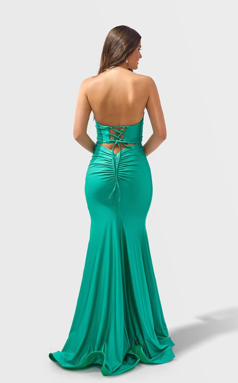 Jessica Angel JA2729 Strapless Fitted High Slit Cutout Evening Dress