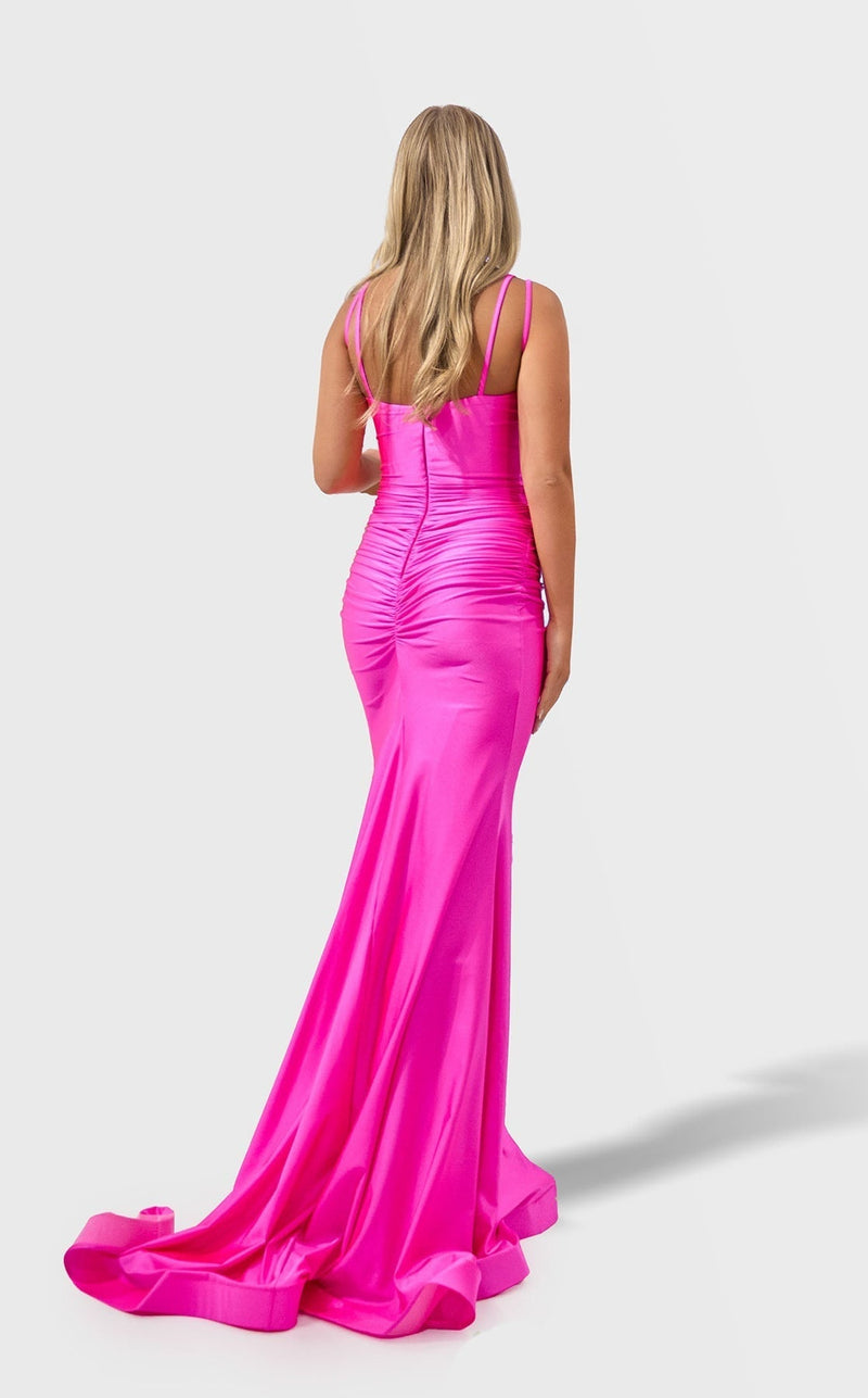 Jessica Angel JA2745 Fitted High Slit Cutout 3D Floral Formal Dress