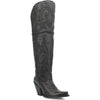 Dan Post Womens Jilted Black 20 Snip Toe Over-the-Knee Zipper Boot