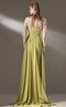 MNM Couture K3893 Blush Long Sleeve Draped Sheath Gown