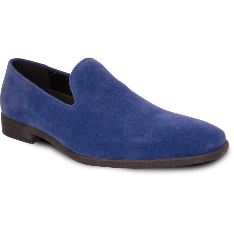 Bravo Mens Vegan Suede Wedding & Prom Slip On Loafer Dress Shoe in Royal Blue
