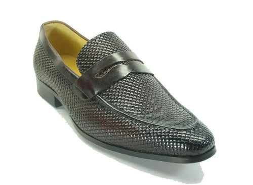 KS478-110E Carrucci Burnished Woven Penny Loafer Carrucci