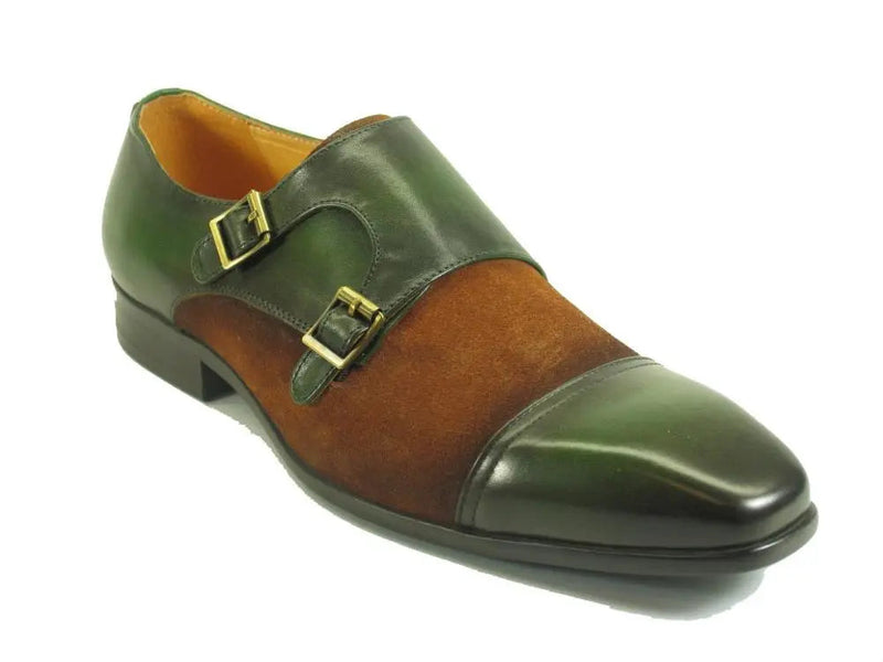 Carrucci Cap Toe Double Monk - Luxury Leather Dress Shoe