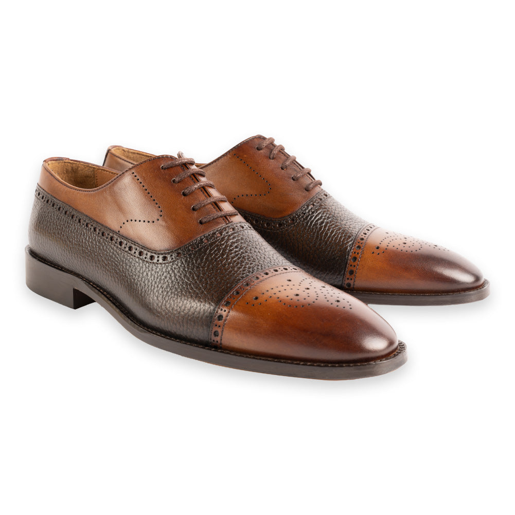 P0005223 -Kand -Two Lace up-Brown+Tan