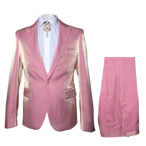 Rossi Man LEO RM1602 – Men's 3-Piece Slim Fit Suit in Pink | Modern Classic Formalwear