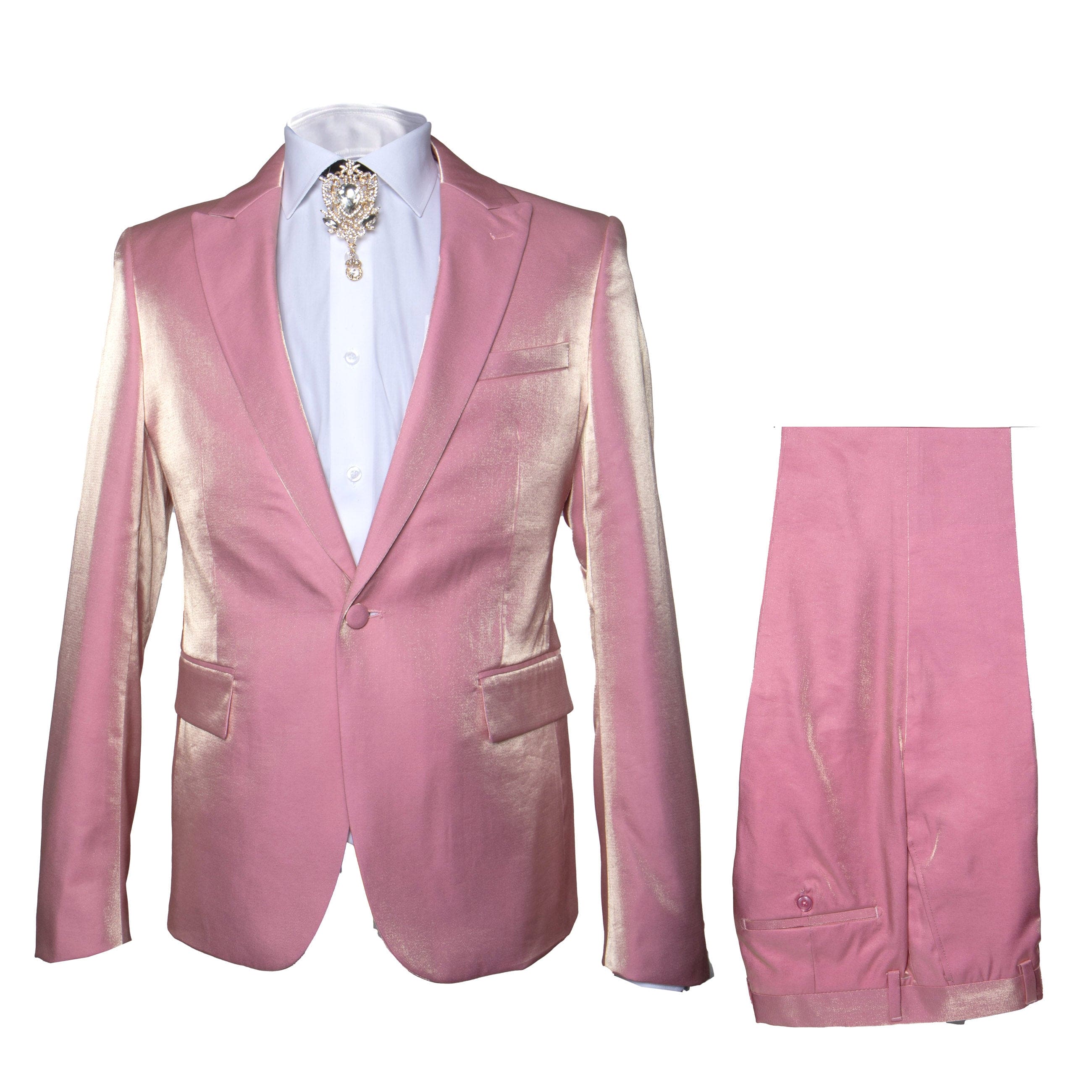 Rossi Man LEO RM1602 รขโฌโ Men's 3-Piece Slim Fit Suit in Pink | Modern Classic Formalwear