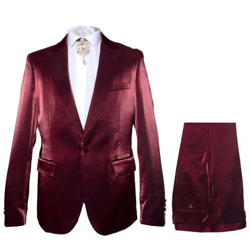 Rossi Man LEO RM1608 – Dark Red 3-Piece Slim Fit Suit for Men | Perfect for Formal & Wedding Events