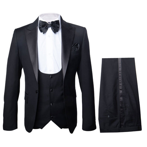 Rossi Man Leo Tuxedo RM1101 – Classic Black Formal Suit for Men | Timeless Tuxedo Style