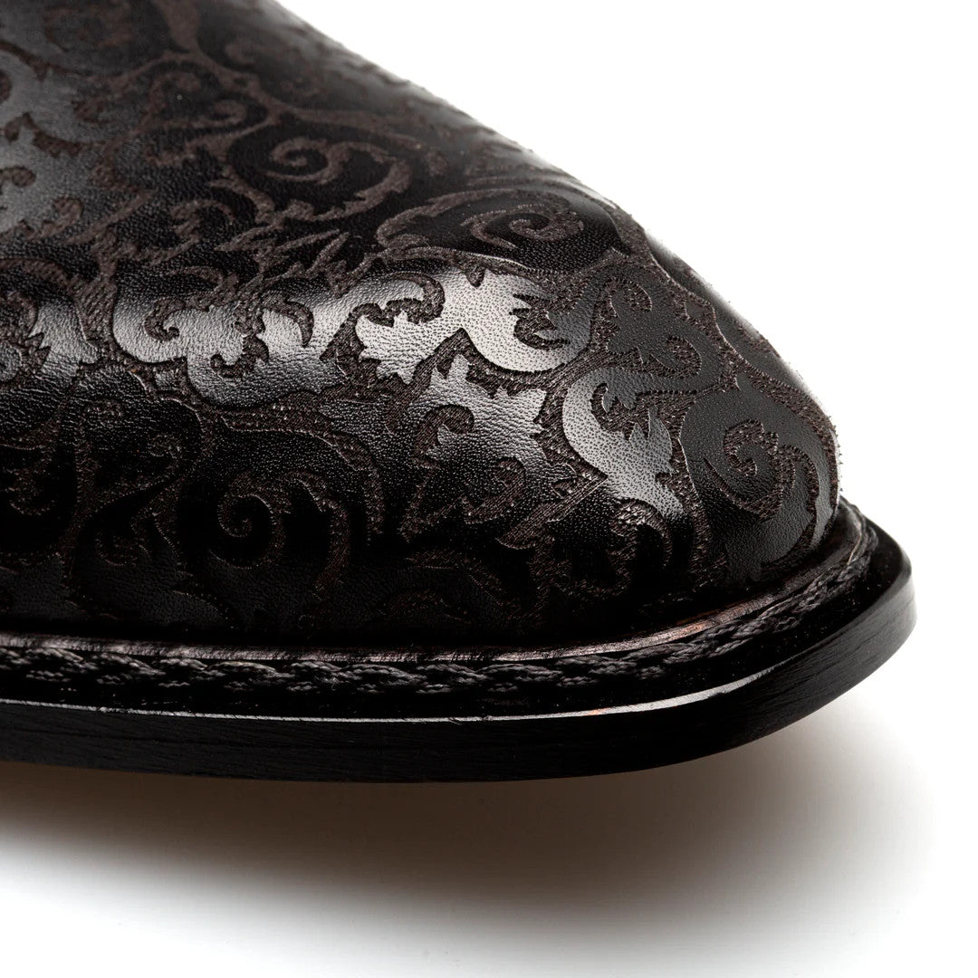 Lontani Black Embossed Calfskin Lace-Up by Mezlan – Designer Formal Shoe Made in Spain