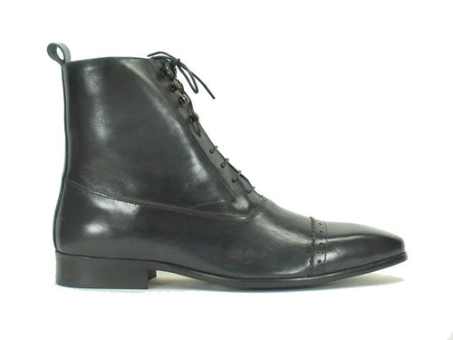 Men's Lace-Up Boots with Side Zip