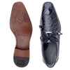 Men's Belvedere Lago Plain Toe American Alligator Dress Shoe in Navy