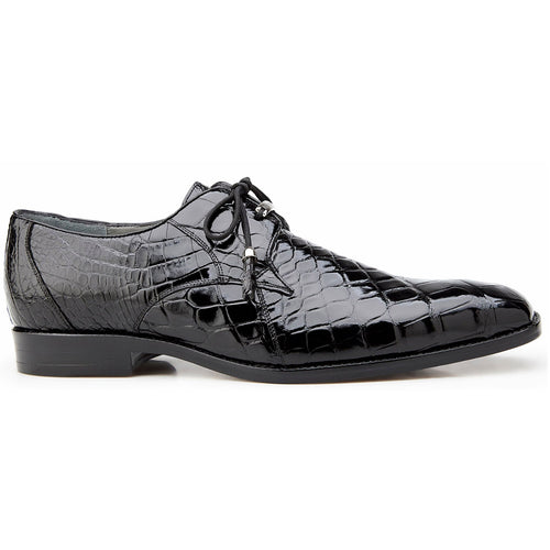 Belvedere Lago Black Genuine Crocodile Dress Shoe