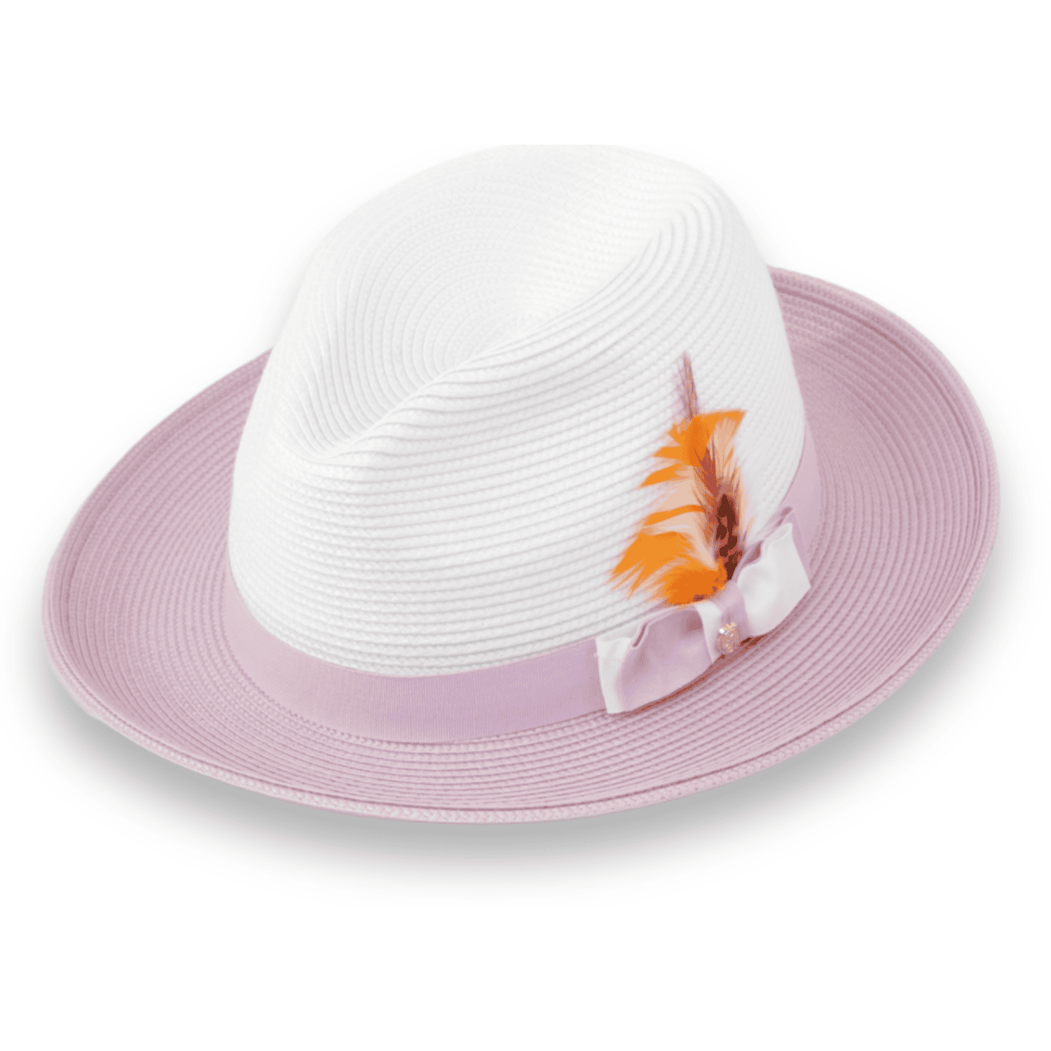 Tapa Crushable Straw Hat Fedora in Two Tone Navy-White by Ferrecci USA