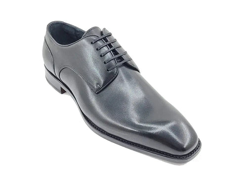 Mens Burnished Plain Toe Blucher with Leather Sole