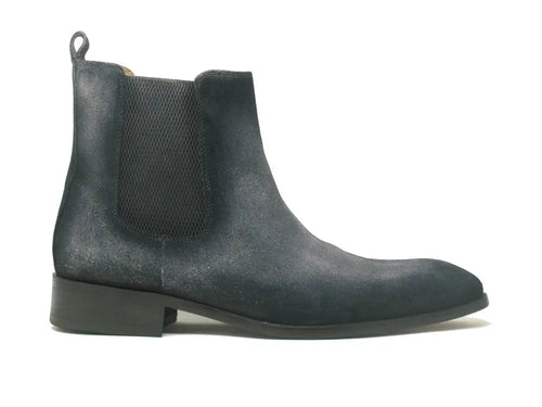 Two-Tone Suede & Leather Chelsea High Boots