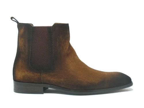 Two-Tone Suede & Leather Chelsea High Boots