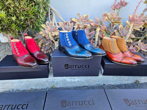 Mixed Media Leather and Suede Slip-On Boot