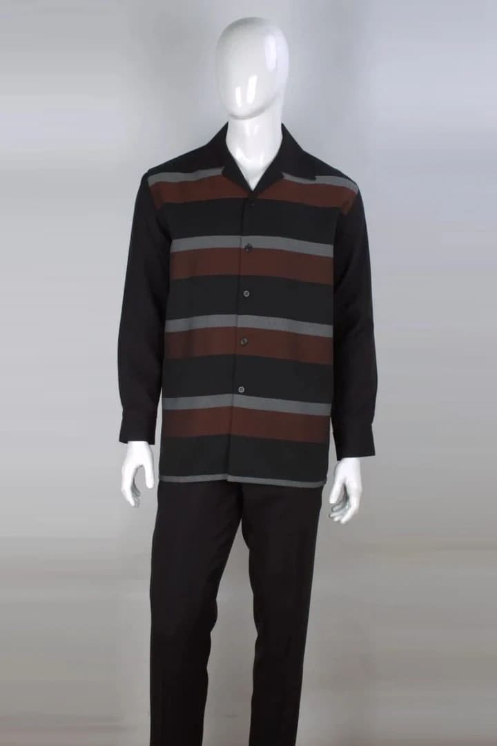 Long Sleeve Walking Suit - Casual Suits For Men + Mens Leisure Suit + Brown main image 1