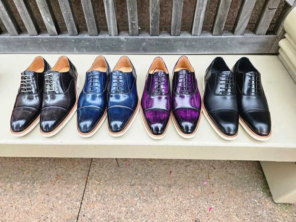 Men’s Cap Toe Oxford Shoes with Lightweight Sole