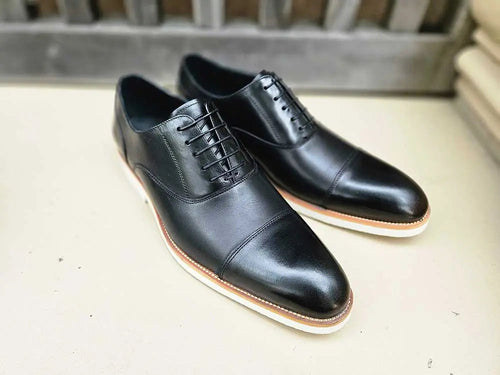 Men’s Cap Toe Oxford Shoes with Lightweight Sole