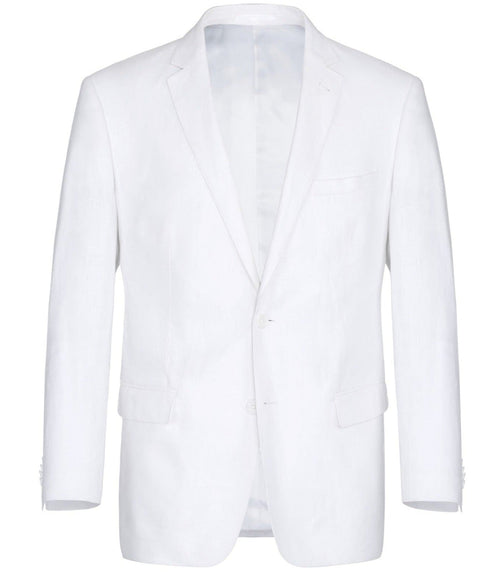 (38L, 44R, 46L) Regular Fit 2 Piece White Linen Suit