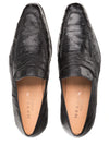Lisbon Black Ostrich Slip-On by Mezlan – Genuine Exotic Penny Loafer, Made in Spain