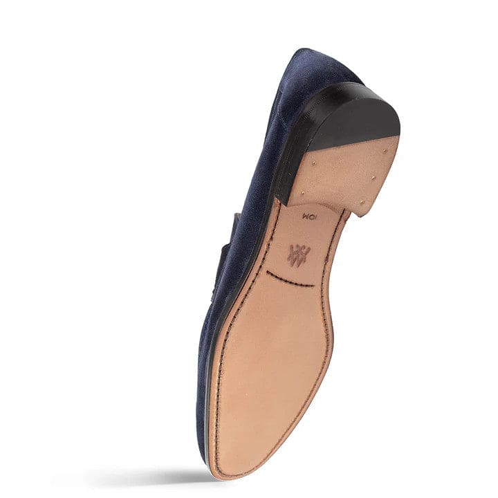 Caro Navy Suede Penny Loafer for Men by Mezlan – Made in Spain
