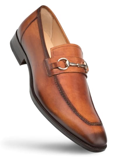 Men's Cognac Ornament Loafers by Mezlan – Hand-Finished Calfskin Luxury, Made in Spain