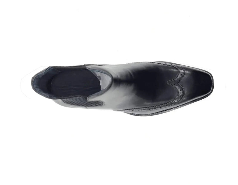 Carrucci Lug Sole Chelsea Boot with Wingtip Toe