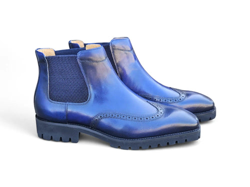 Lug Sole Chelsea Boot with Wingtip Toe Carrucci
