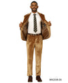 Big and Tall Blazer - Double Breasted Tuxedo Dinner Jacket in Color Gold Plus Size Paisley Sport Coat