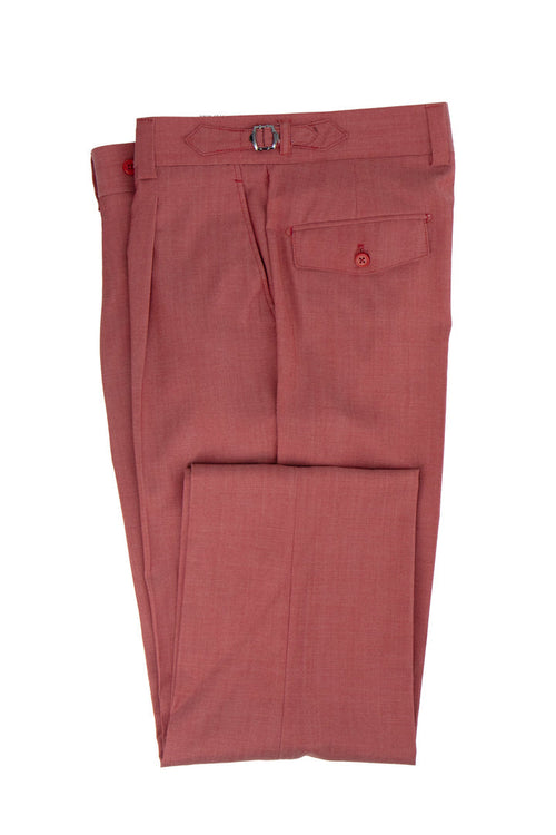 Tiglio Luxe Heather Red Semi-Wide Leg Wool Marbella Dress Pants TL4016