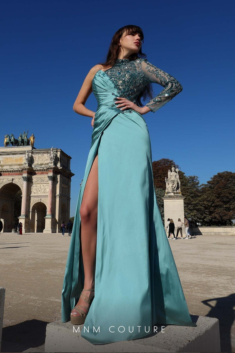 MNM Couture K4017 Blue Sophisticated Evening Gown