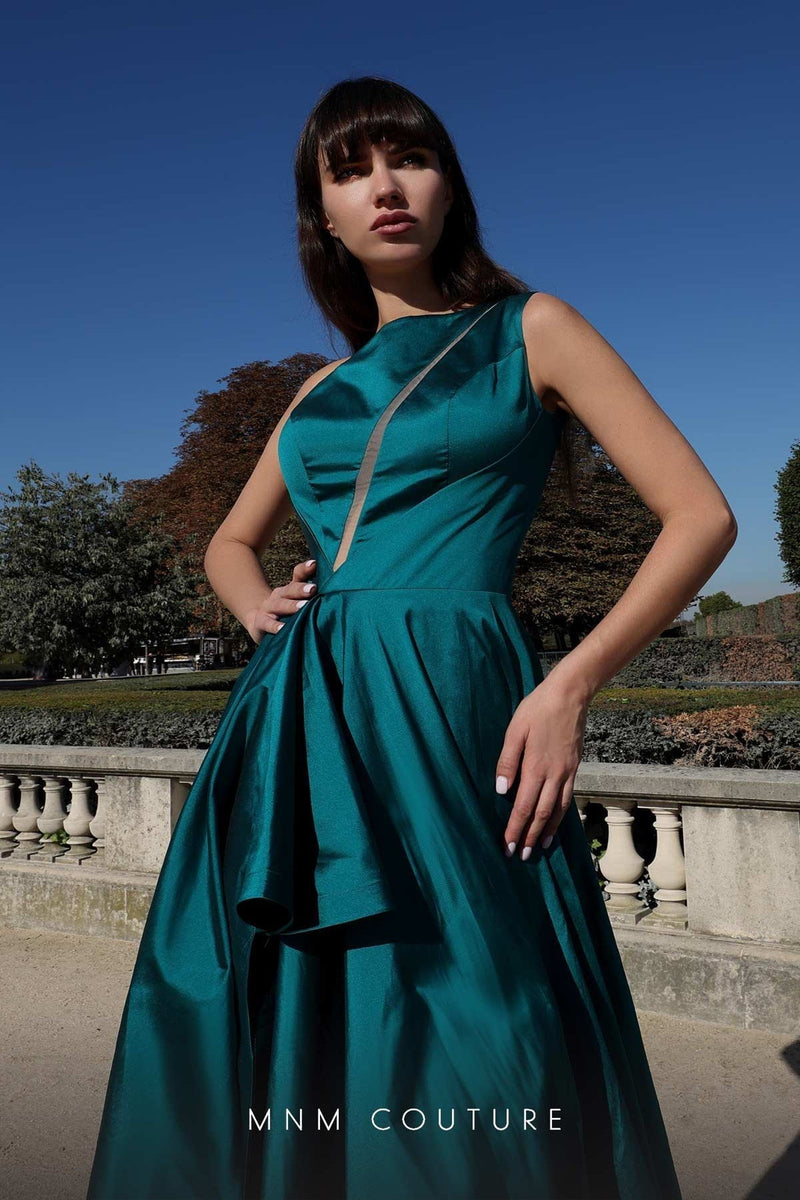 MNM Couture K4027 Blue Asymmetric High-Low Gown