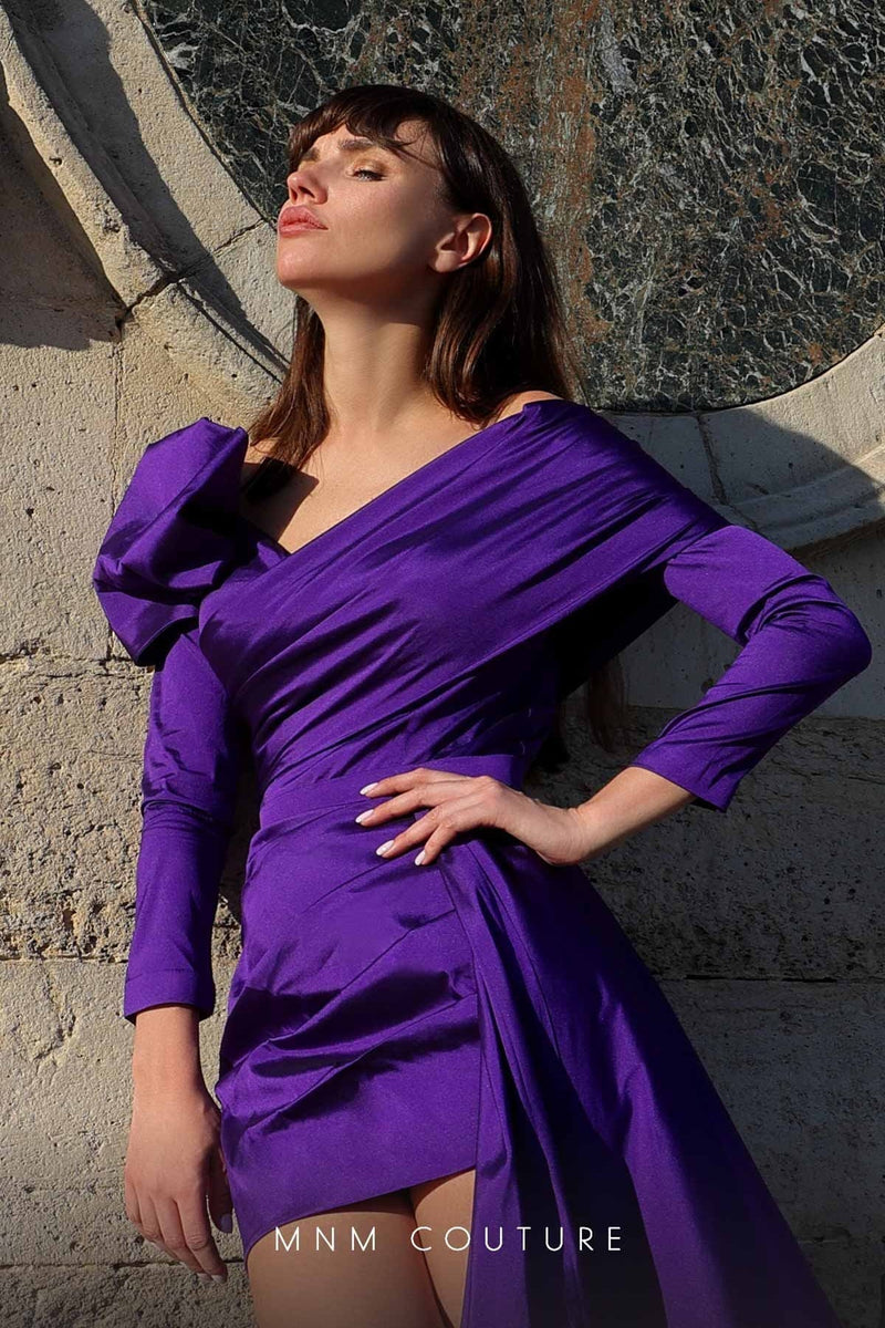 MNM Couture K4030 Blue Evening Gown with Couture Detailing