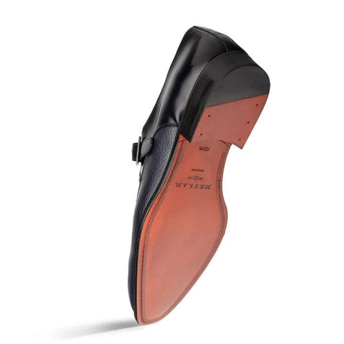 Pego Blue Monk Strap Shoes by Mezlan – Deerskin & Polished Calf Leather Dress Shoes Made in Spain