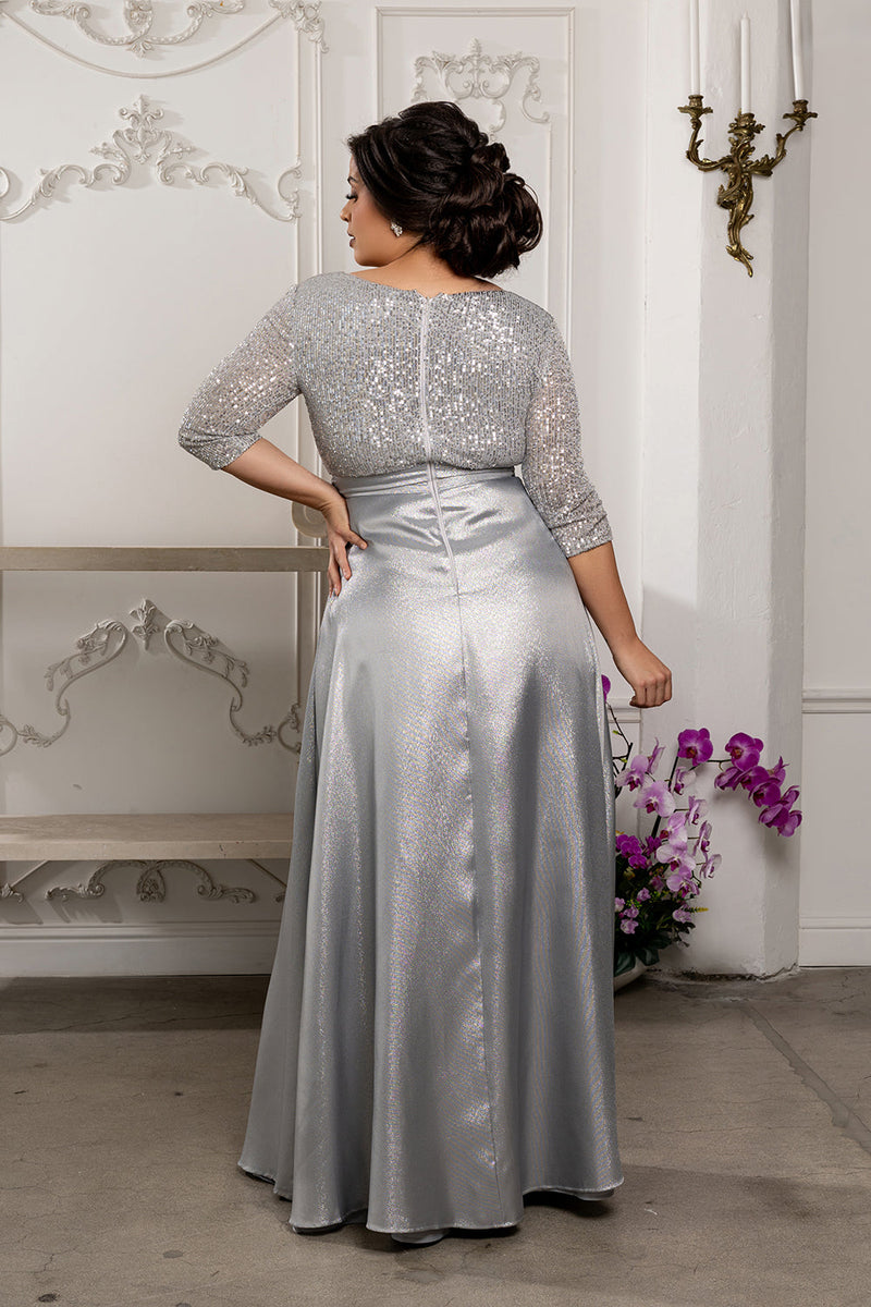 Short Sleeve Mother of the Groom Dress with Slit