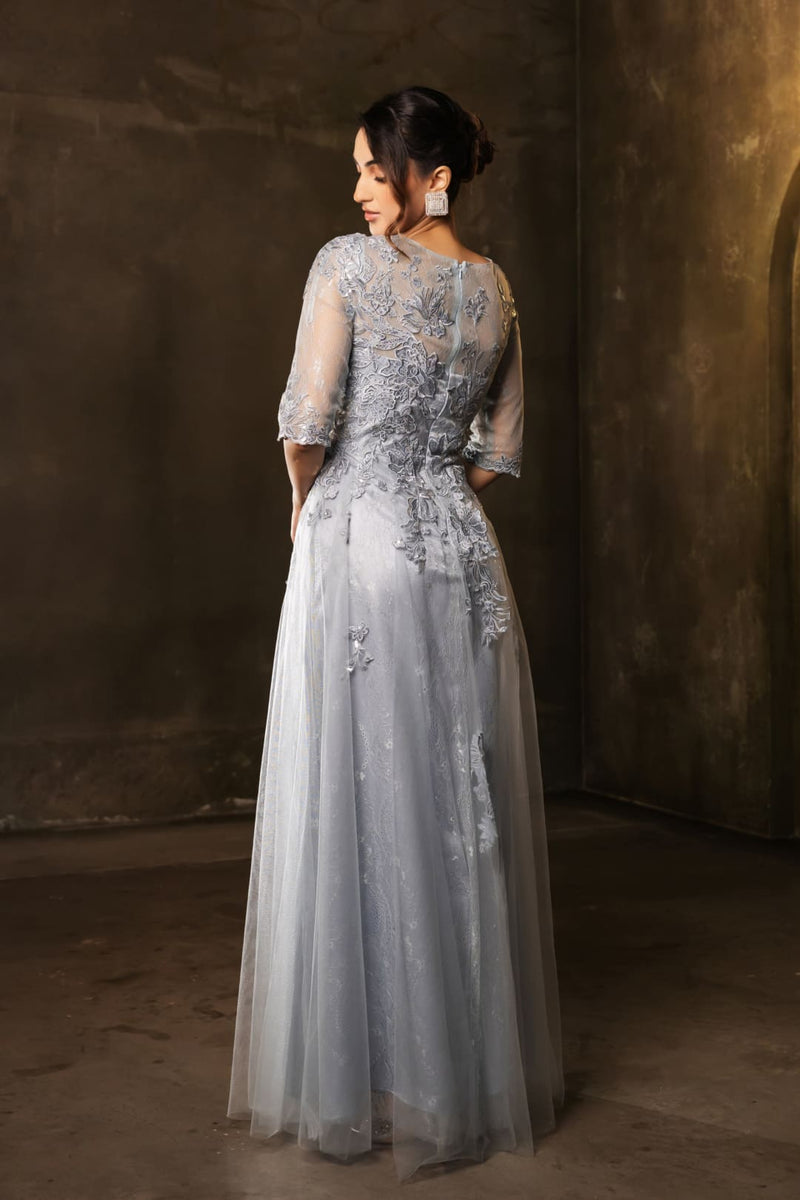 Mother Of The Bride Dress 3/4 Sleeves A-Line Gown By May Queen MQ2143-New Collection