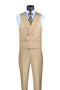 Taupe Modern Fit 3 Piece Suit with Vest and Adjustable Waist Band Pants