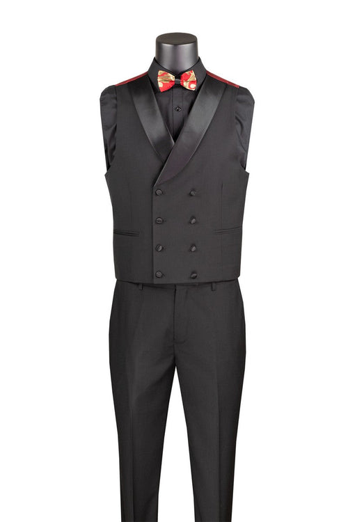 Red Gold Modern Fit 3 Piece Suit with Matching Bow Tie