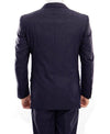 Arezzo Collection - 100% Wool Suit Modern Fit Italian Style 2 Piece in Navy