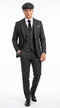 Men's Charcoal Grey Great Gatsby 3-Piece Suit – 1920s Peaky Blinders Gangster Outfit with Vintage Tweed Style