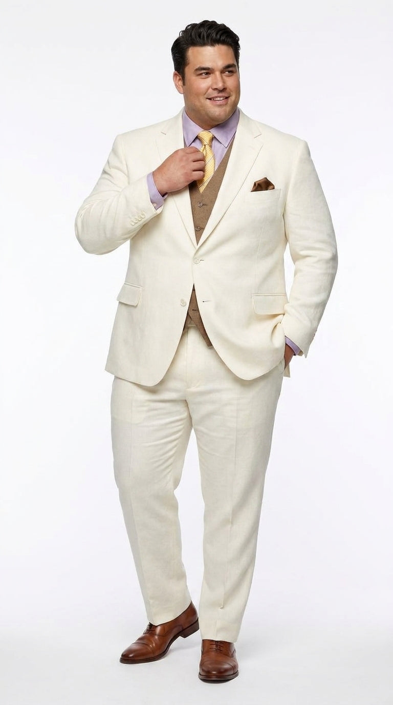 Men’s Off White Great Gatsby Suit, Leonardo DiCaprio Inspired 1920s Wedding Prom Dress Suit
